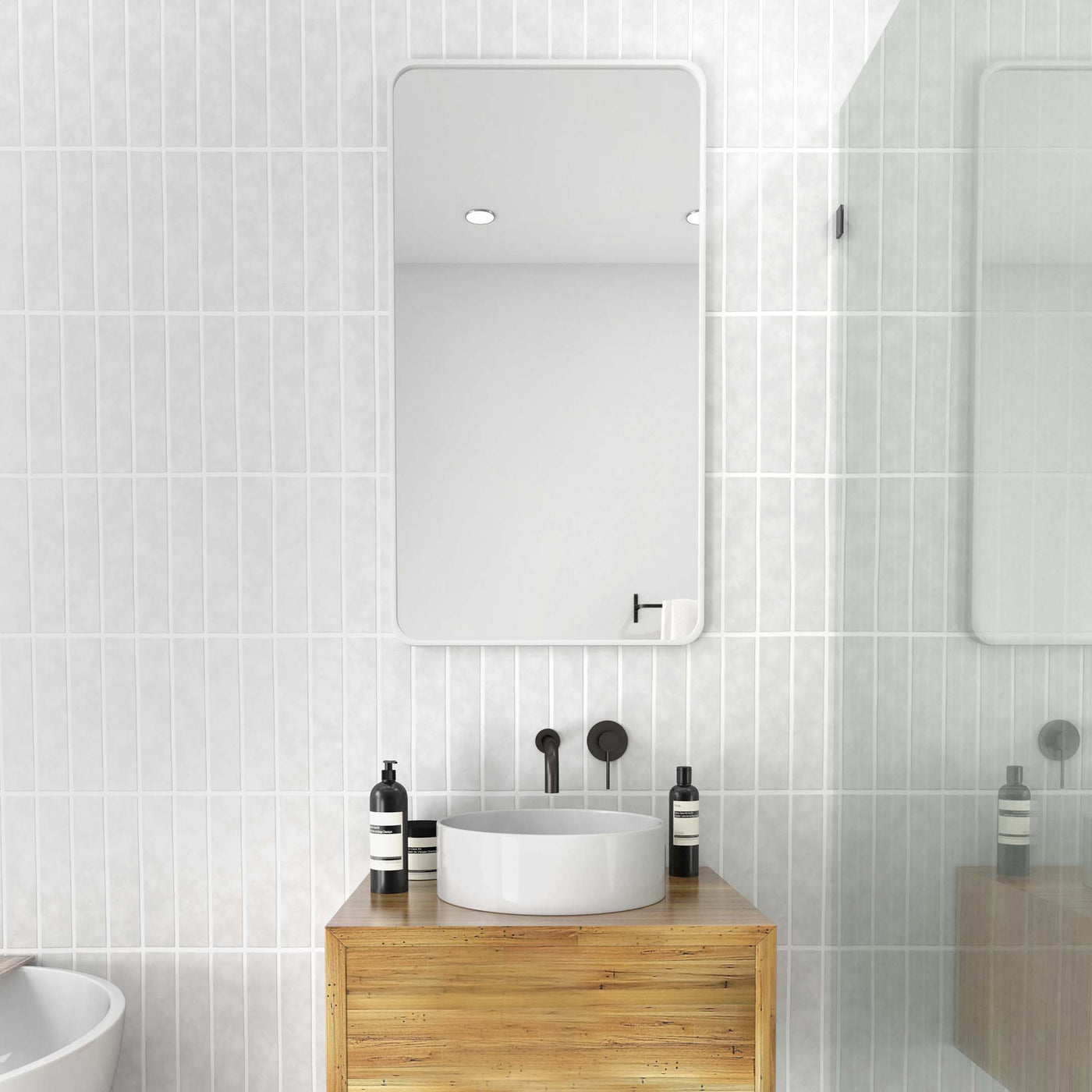 Levi Square Mirror | 1000 x 560 | White