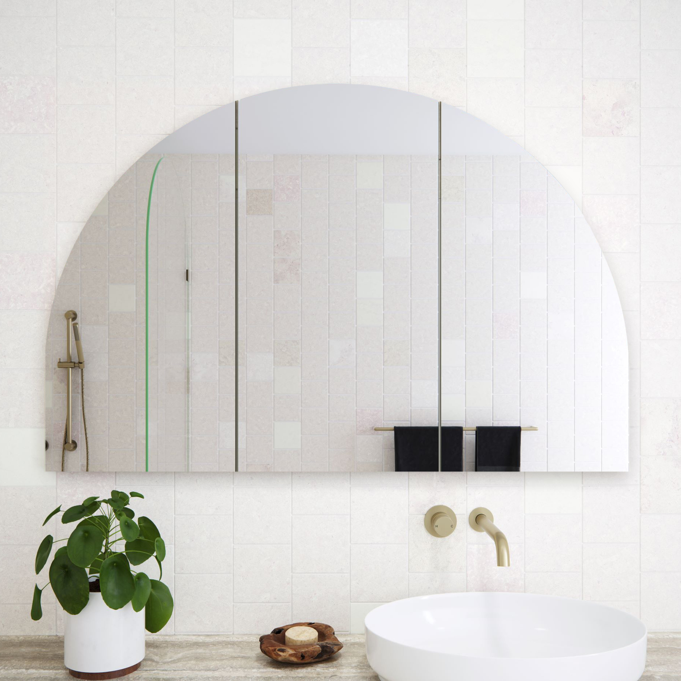 Shira Frameless Arch Mirror Cabinet | 800 x 1200