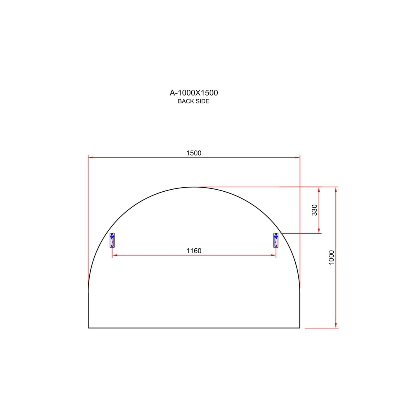 Isla Arch Mirror | 1000 x 1500 | Matte Black