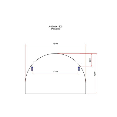 Isla Arch Mirror | 1000 x 1500 | Matte Black