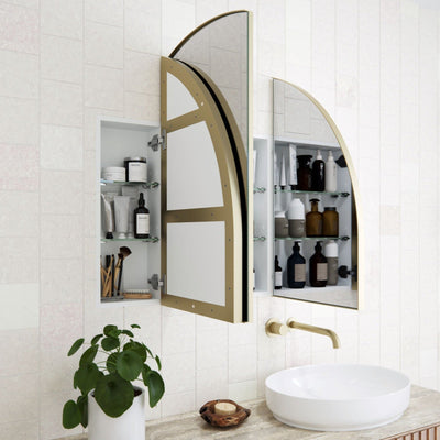 Arch Mirror Cabinet | 800 x 1200 | Satin Brass