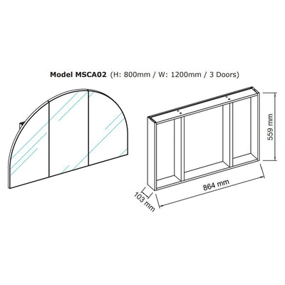 Arch Mirror Cabinet | 800 x 1200 | Satin Brass