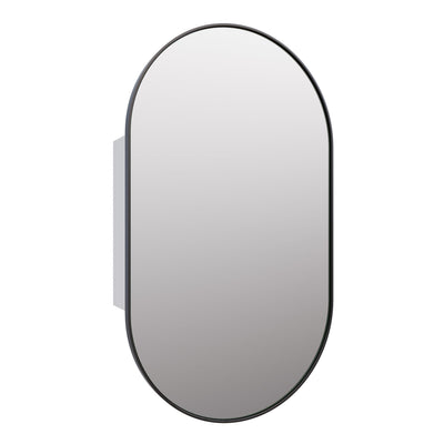 Oval Mirror Cabinet | 960 x 560 | Matte Black