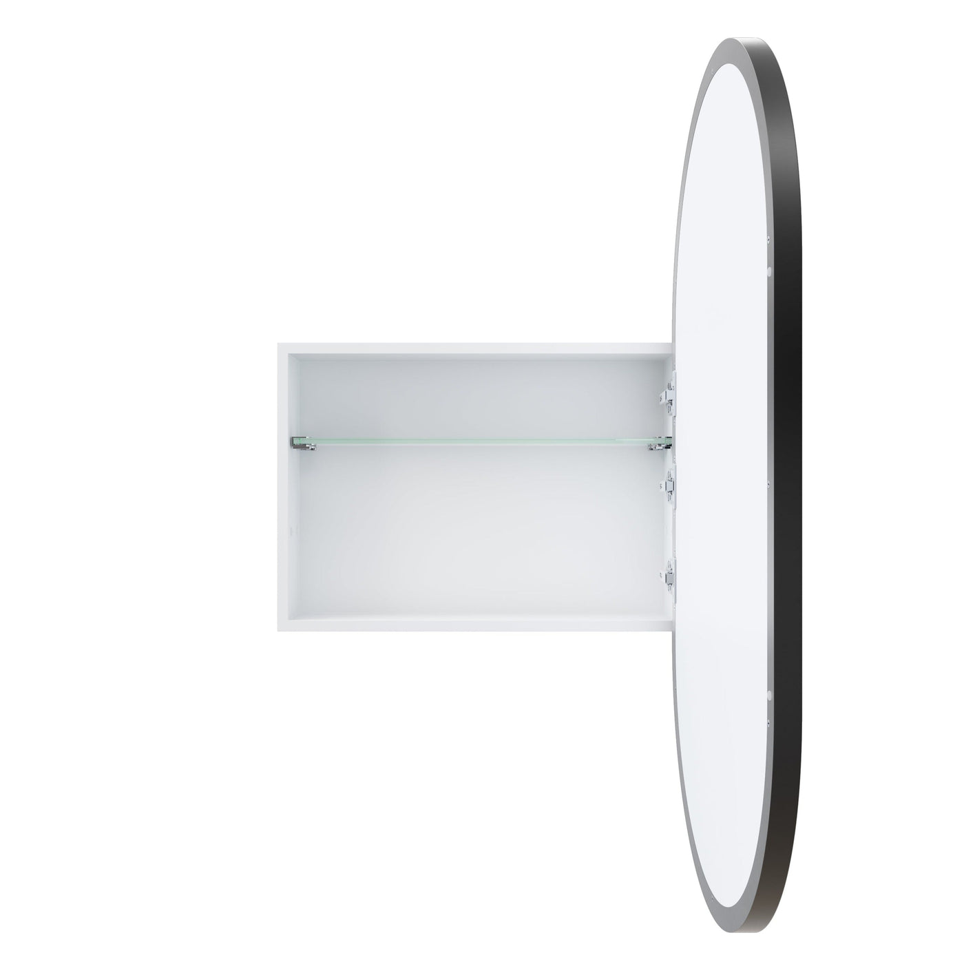 Oval Mirror Cabinet | 960 x 560 | Matte Black