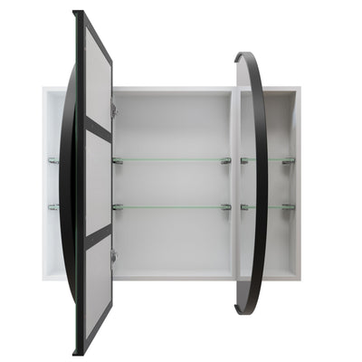 Oval Mirror Cabinet | 760 x 1200 | Matte Black