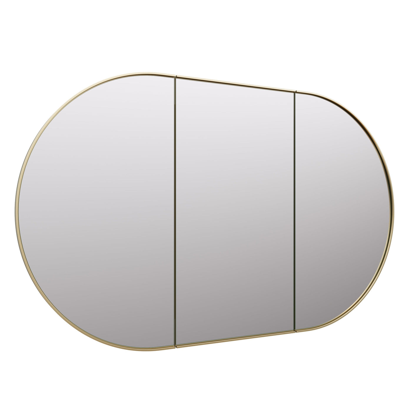 Oval Mirror Cabinet | 760 x 1200 | Satin Brass