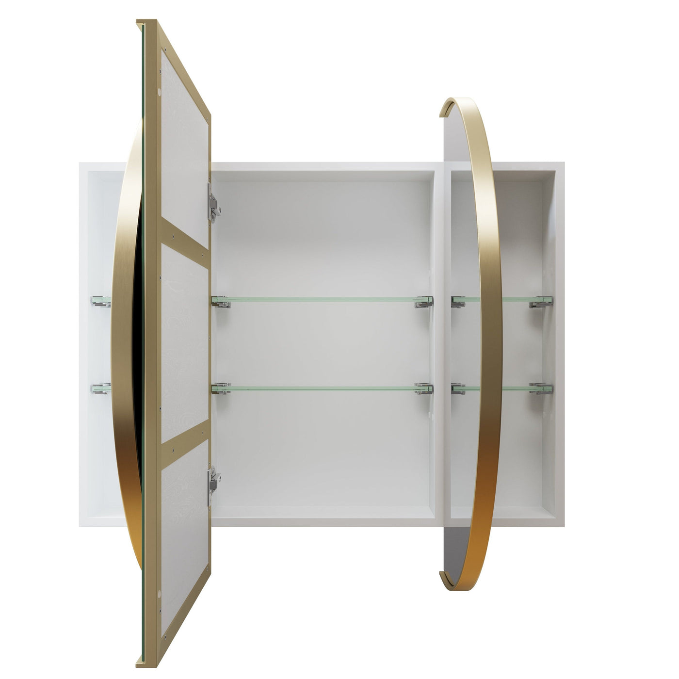 Oval Mirror Cabinet | 760 x 1200 | Satin Brass